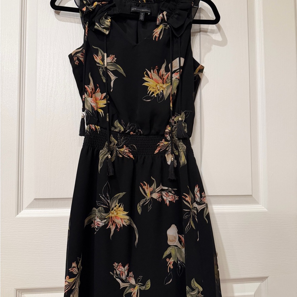 White House Black Market Black Floral Mini Dress